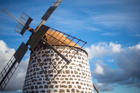 characteristic windmill of fuerteventura, canary islandsの写真素材