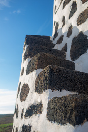 detail of characteristic windmill of fuerteventura, canary islandsの写真素材