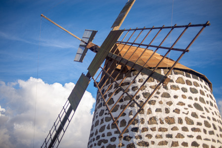 characteristic windmill of fuerteventura, canary islandsの写真素材