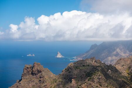 view point taborno rock from Taborno villageの写真素材