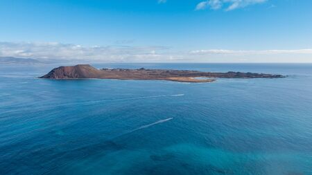 aerial view of the lobos island, fuerteventuraの写真素材