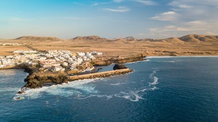 Small village located along the west coast of fuerteventura El Cotilloの写真素材