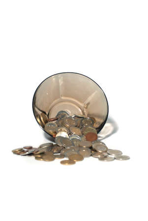 A lot of euro coin money on a white background for investing, trading and business enrichmentの写真素材