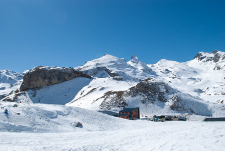 Alpine Adventure, Exploring a Winter Wonderlandの写真素材
