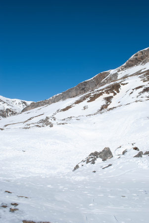 High Altitude Haven, A Winter Wonderland in the Mountainsの写真素材
