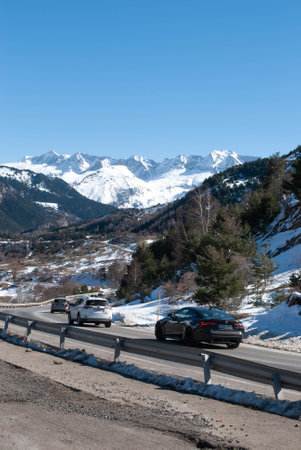 The Great Winter Drive, A Scenic Road Trip Through the Mountainsの写真素材