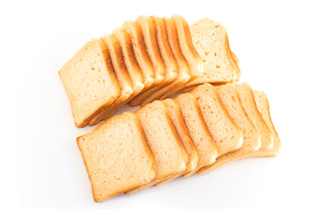Toast bread isolated on white.