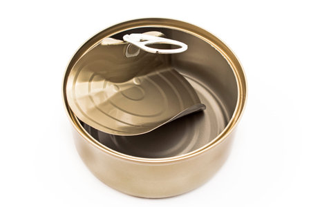 Empty can isolated on white.