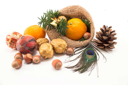 Christmas decoration on a white background.の写真素材