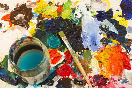 Palette with Painting Material.