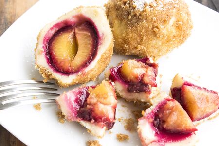 Plum Dumplings , Delicious and Juicy.の写真素材