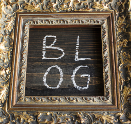 Word Blog in a Golden Frame.の写真素材