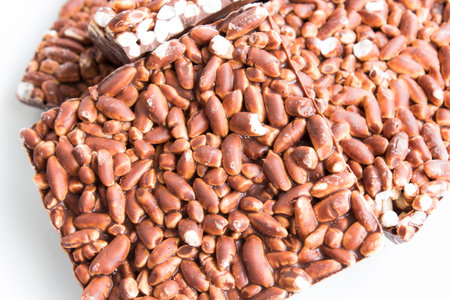 Rice Chocolate on White Background.の写真素材