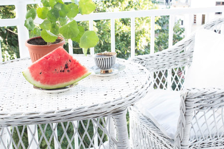 Summer Enjoyment on the Terrace.の写真素材