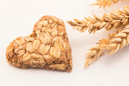 Heart Cookie Made of Whole Wheat and Prunes.の写真素材