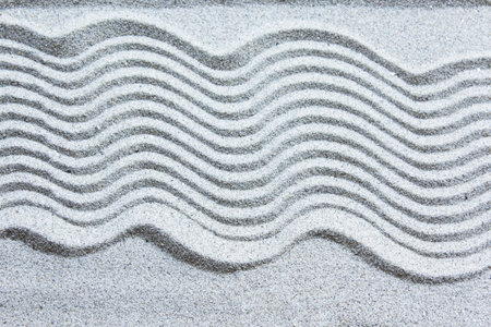 Zen Pattern in Sand of Zen Garden.の写真素材