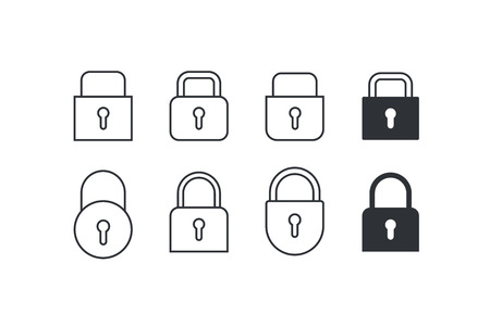 Set of Locks Icons different on white background. Vector illustration.のイラスト素材