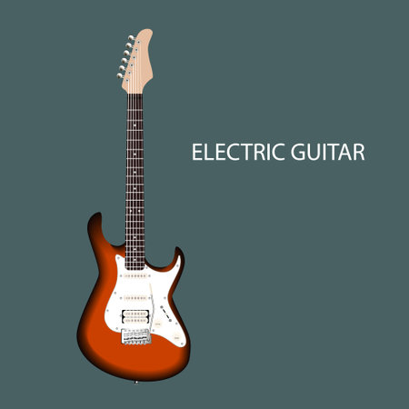 Realistic electric guitar. EPS10 vector illustration.のイラスト素材