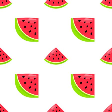 Vector seamless pattern with hand drawn watermelon on a white.のイラスト素材
