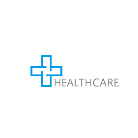 Logo for the clinic, pharmaceutical company. Logo of the family doctor, first aid. Health and medical cabinetのイラスト素材