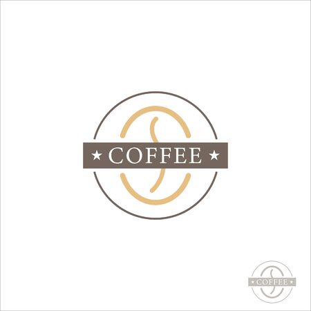Coffee beans logotype. Cup, glass with coffee.のイラスト素材
