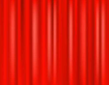 Red curtain scene. 3D realistic curtain curtain on the stage of the theater. Vector illustration.のイラスト素材