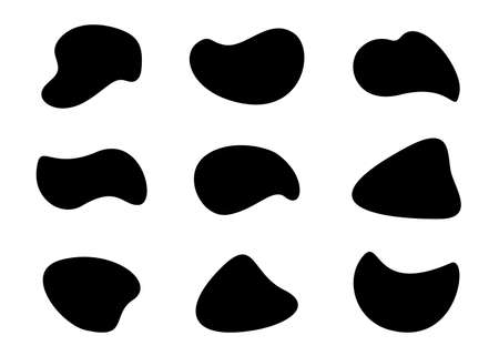 Set of abstract liquid shape Modern graphic elements. Advertising forms. Template for logoのイラスト素材