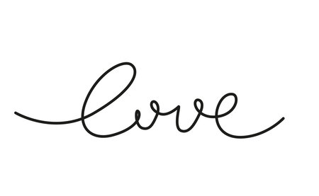 Love. Word love lettering beautiful inscription. Calligraphy love for postcard, sticker, logoのイラスト素材