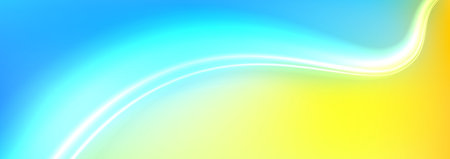 The background is blue-yellow. Ukrainian flag background with a beautiful glowing waveのイラスト素材