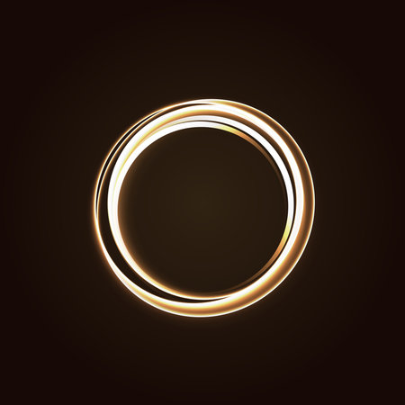Luminous circle, glitter ring. Beautiful eye-catching round frame vectorの写真素材