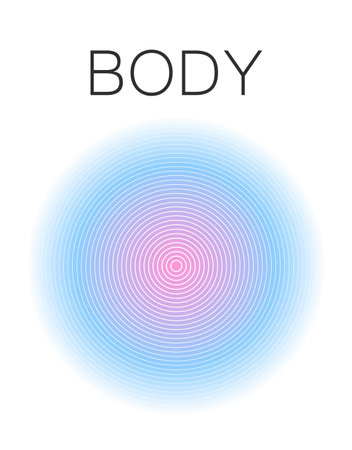 Mind Body Soul Aura Poster Piece Wall Art. Aura Energy Spiritual Gradient of Prints, Aesthetic Room Decor Wall Artのイラスト素材