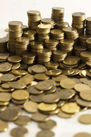 Piles of coins の写真素材