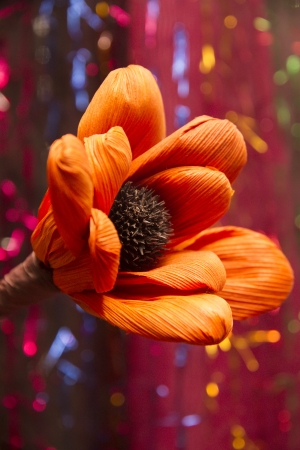 Wooden flowerの写真素材