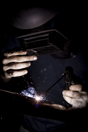 Welding with sparks の写真素材