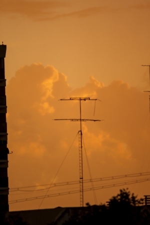 Background of storm clouds before a thunder-stormの写真素材