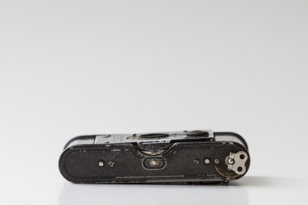 Old antique analogue camera isolated, detail, closeup  Aged, object  History  Negative の写真素材