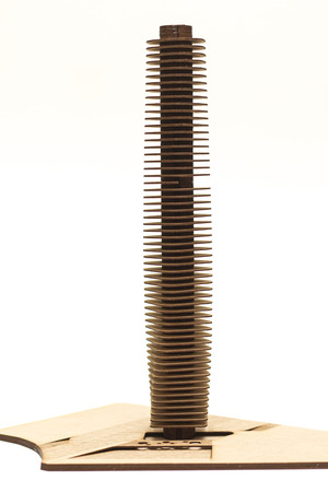 Architecture model in wood of a skyscraper building isolated  Several stories の写真素材