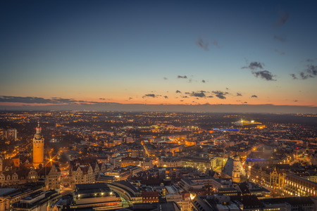 Leipzig City by nightの写真素材