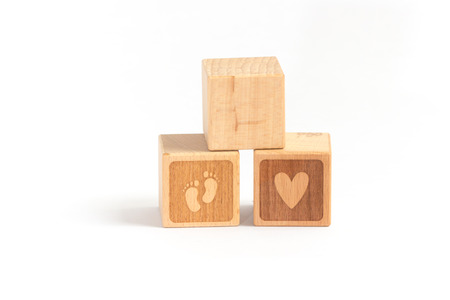 Woodblock childの写真素材