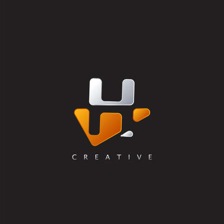 H Letter Logo Illustration Template. Abstract techno with negative space logo style.のイラスト素材