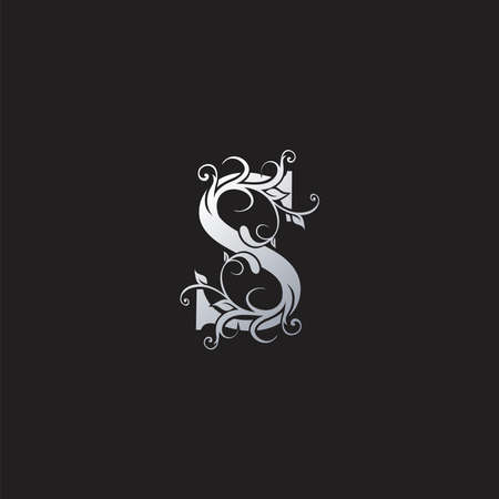 Luxury Letter S  Icon,  Monogram vector design concept abstract nature floral  letter with leaf ornamentのイラスト素材