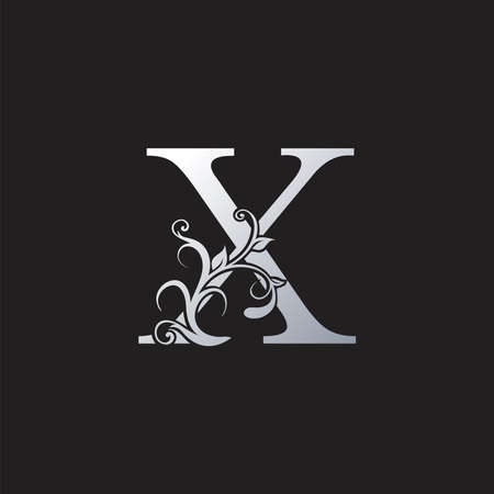 Luxury Letter X  Icon,  Monogram vector design concept abstract nature floral  letter with leaf ornamentのイラスト素材