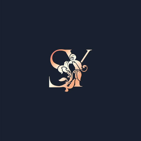 Initial  Letter S and Y, SY, Rose Gold Color Luxury Style Vector Design Template.のイラスト素材