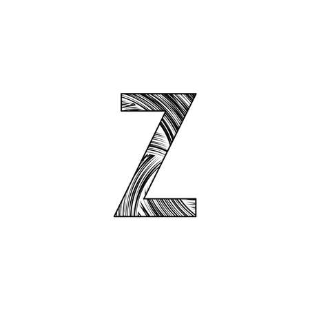 Z Letter Initial Letter  , Black and white art style letter vector design conceptのイラスト素材