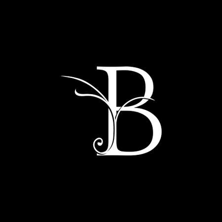 Minimalist Initial B letter Luxury Logo Design, vector decoration monogram alphabet font initial in art floral style.のイラスト素材