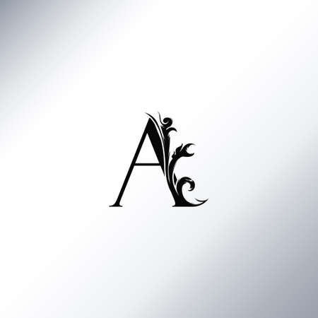 Art Deco Luxury A Letter logo, floral monogram and beautiful alphabet font. Art Deco in vintage styleのイラスト素材