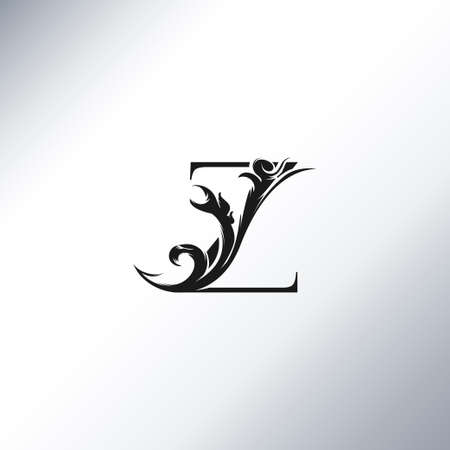 Art Deco Luxury Z Letter logo, floral monogram and beautiful alphabet font. Art Deco in vintage styleのイラスト素材