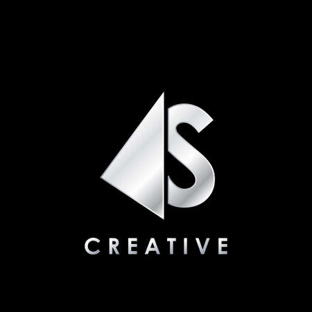 Techno Split Half Letter S Logo Vector Design with geometrical triangle shape.のイラスト素材