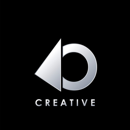 Techno Split Half Letter O Logo Vector Design with geometrical triangle shape.