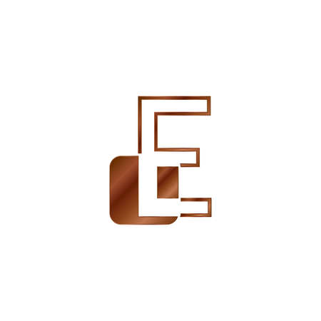 Abstract Techno Outline Letter E Logo Vector Design with negative space letter on geometrical rounded square shape.のイラスト素材